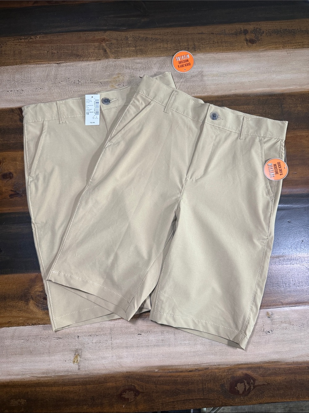 Bundle The Children’s Place Quick Dry Wicking Khaki Flat-Front Shorts New